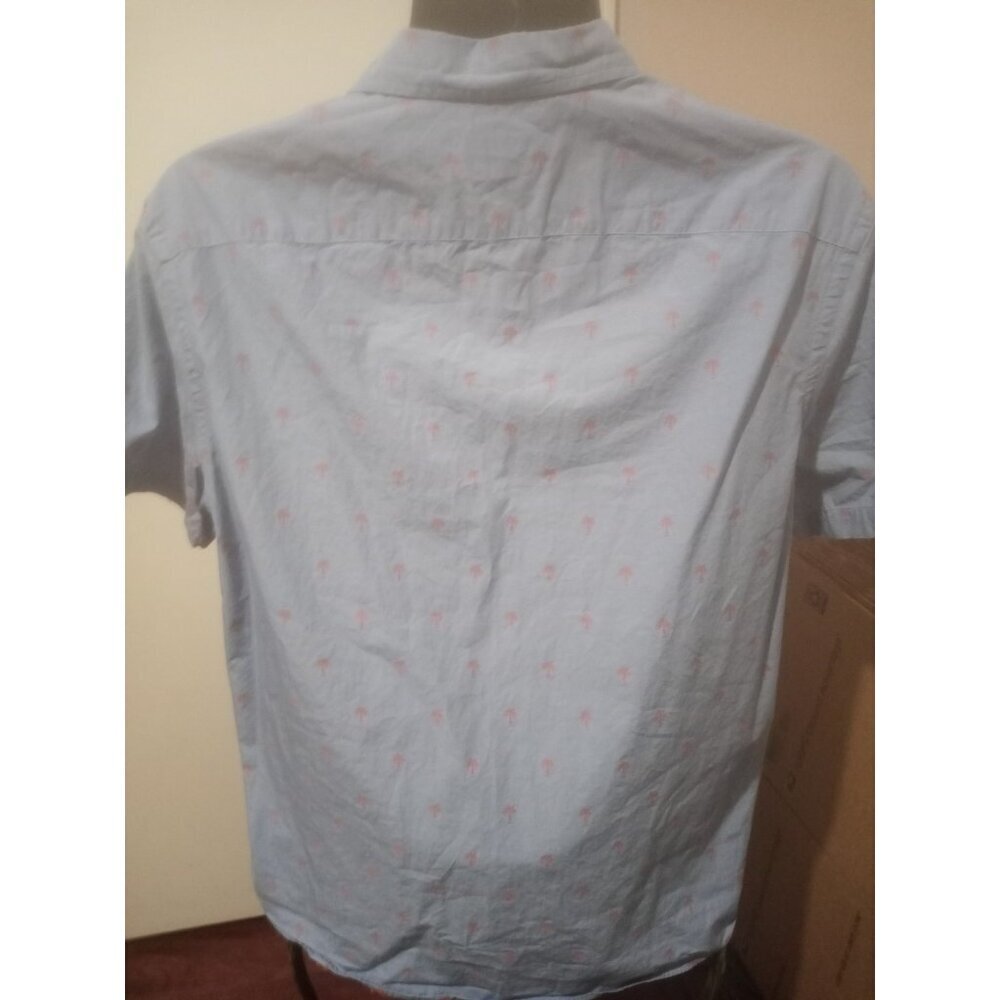 UNTUCKit Men's Light Blue Short Sleeve Hamilton Button Down Shirt Palm Tree Sz L - Picture 7 of 12
